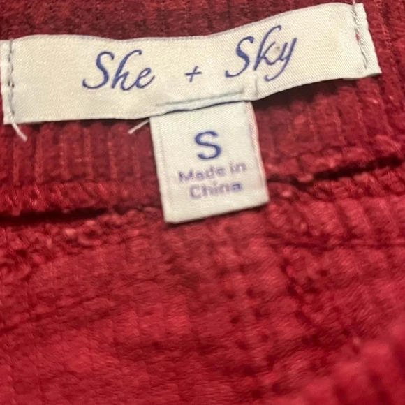 She + Sky Maroon/Burgandy Corduroy Mini Skirt - Picture 9 of 10